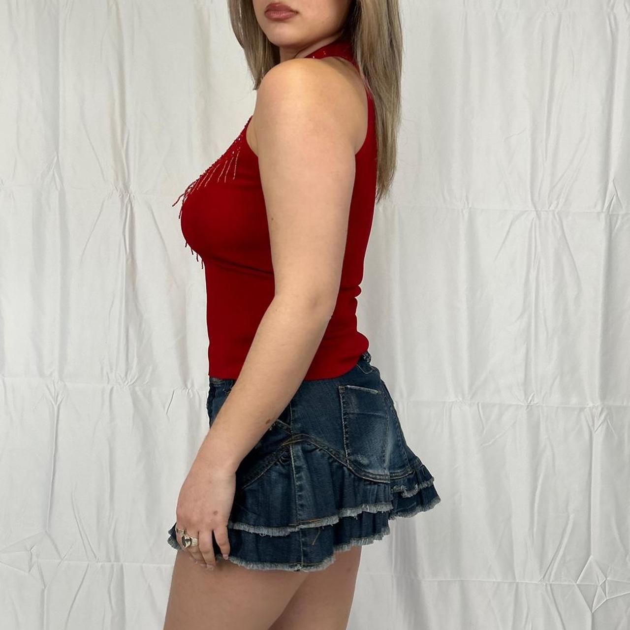 Vintage y2k style red embellished top
