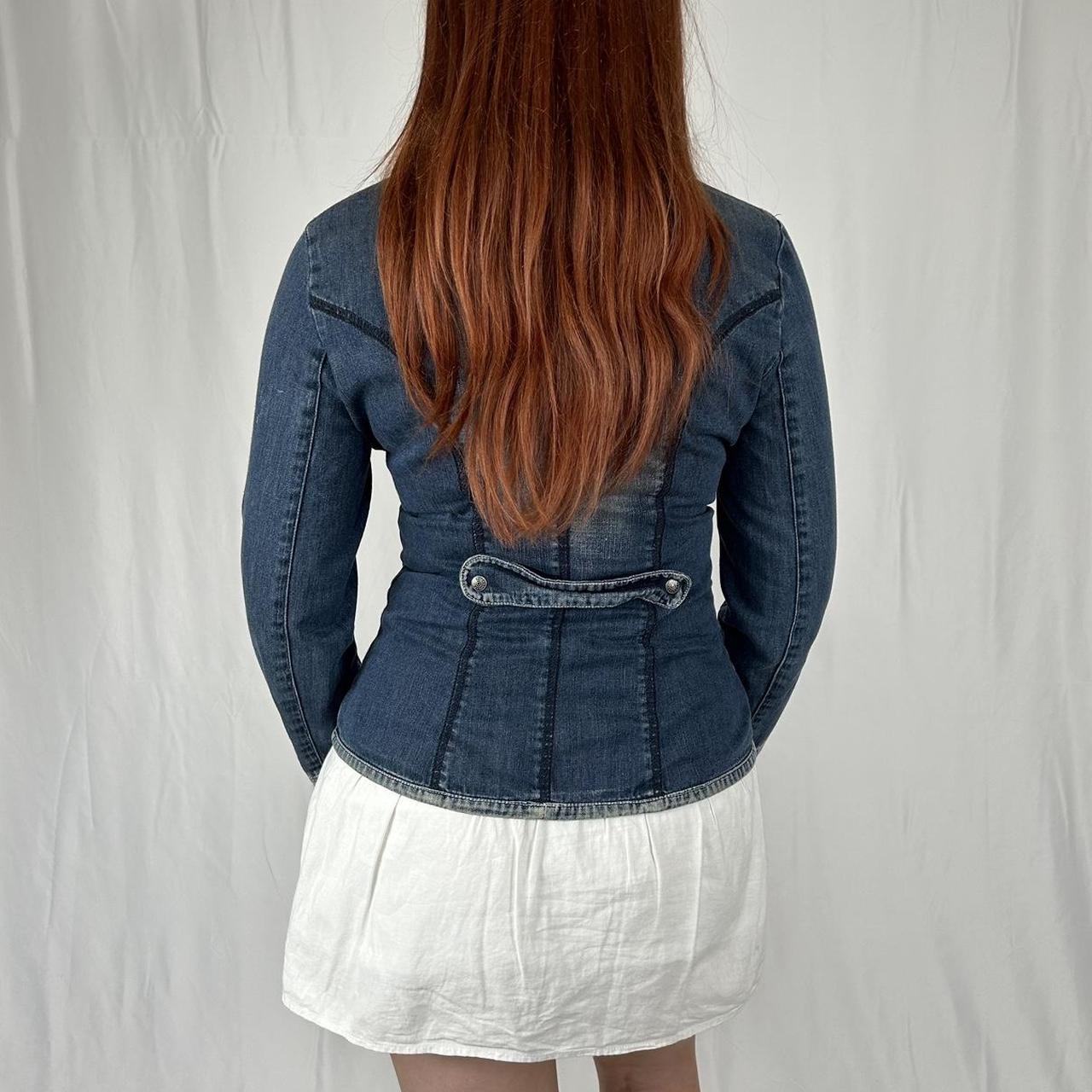 Vintage y2k style faded denim zip up jacket
