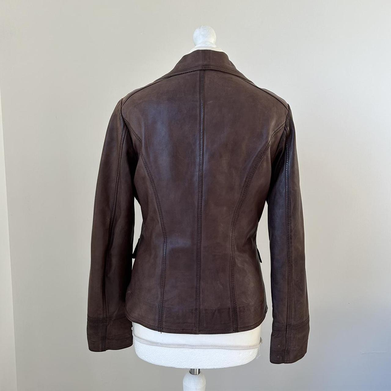 Vintage y2k style brown leather jacket 🤎