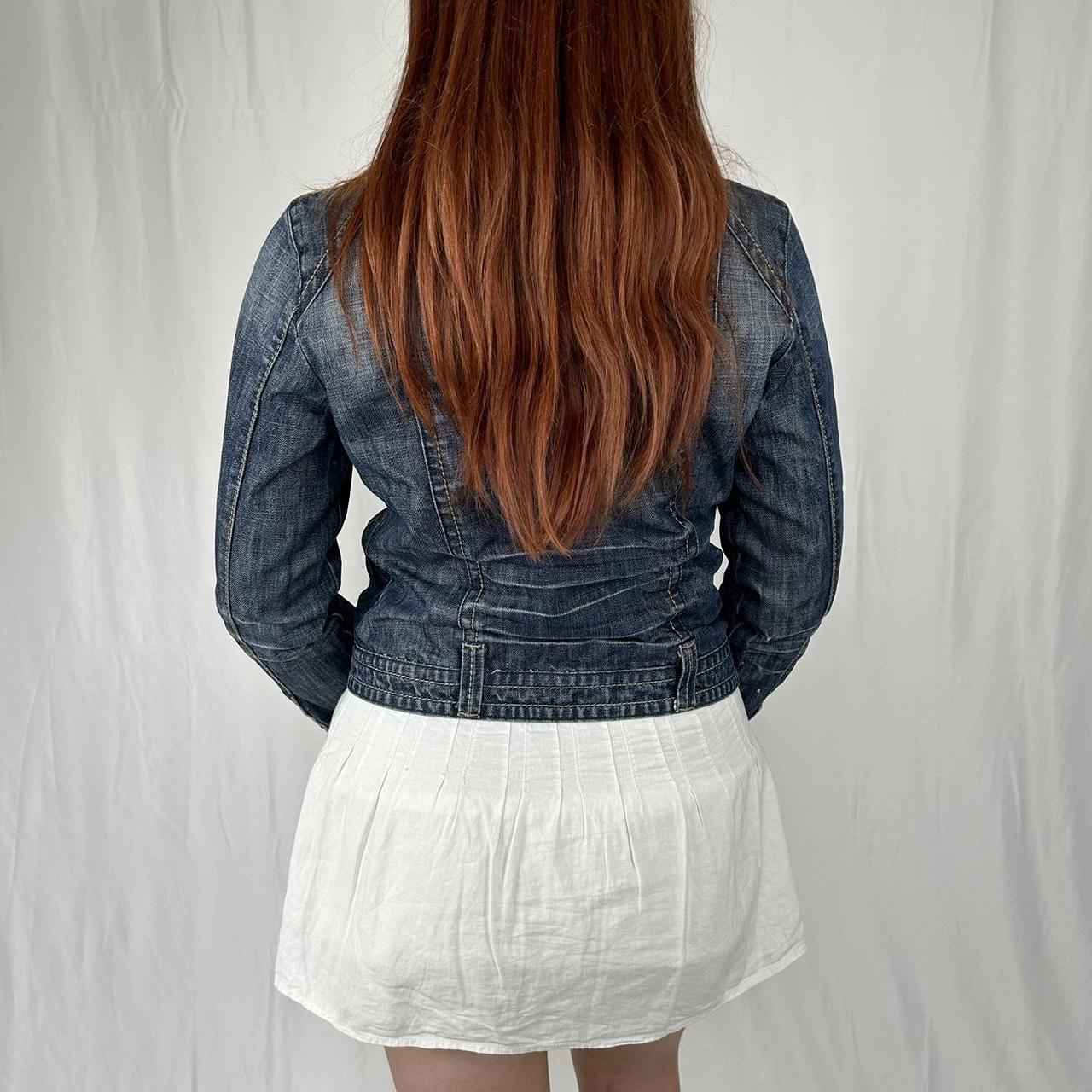 Vintage y2k style dark wash denim jacket