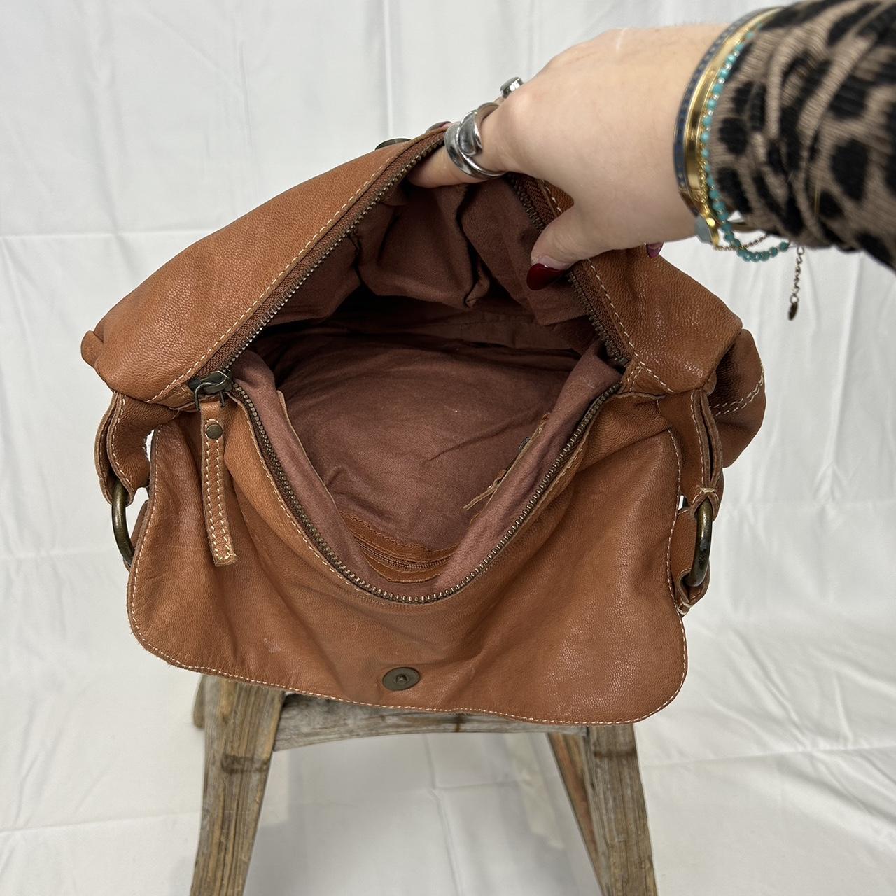 Vintage y2k style brown slouchy leather shoulder bag