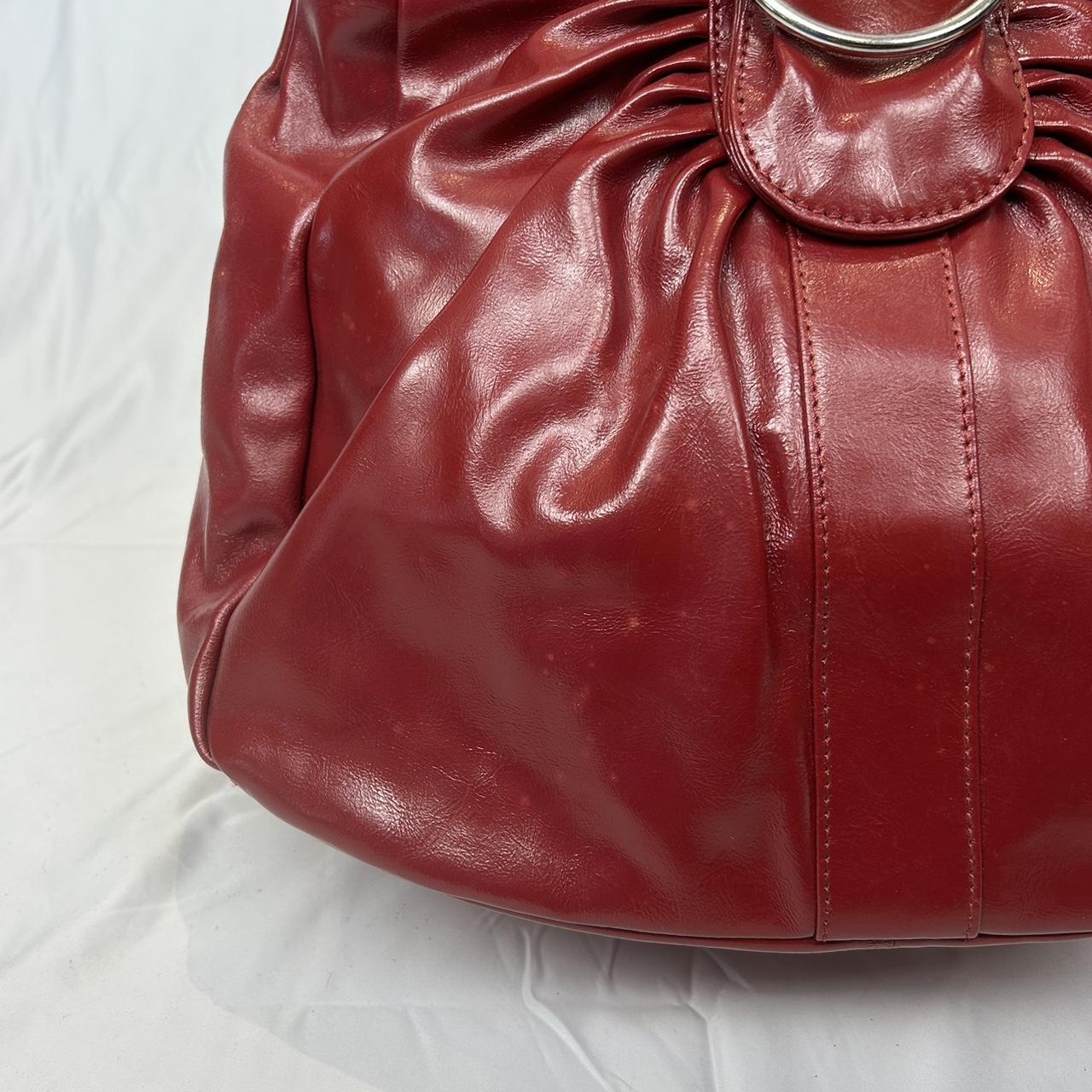 Vintage y2k style cherry red leather shoulder bag