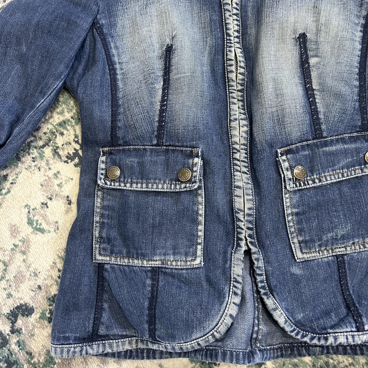 Vintage y2k style faded denim zip up jacket