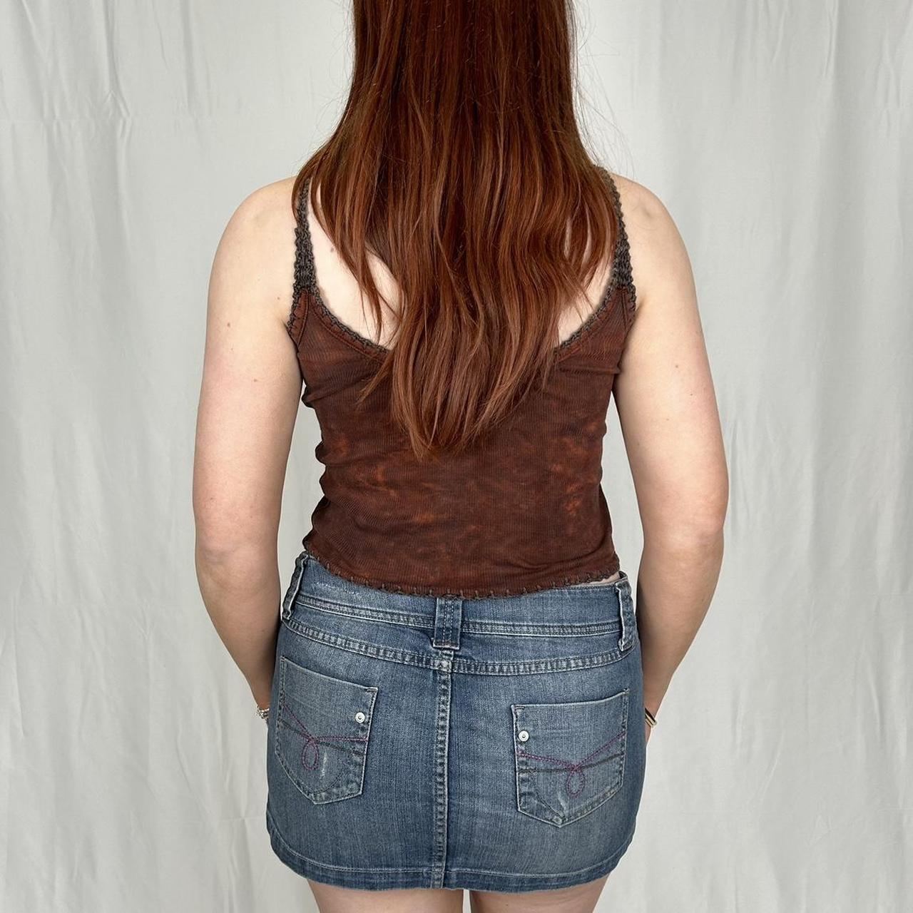 Vintage y2k style brown embellished cami