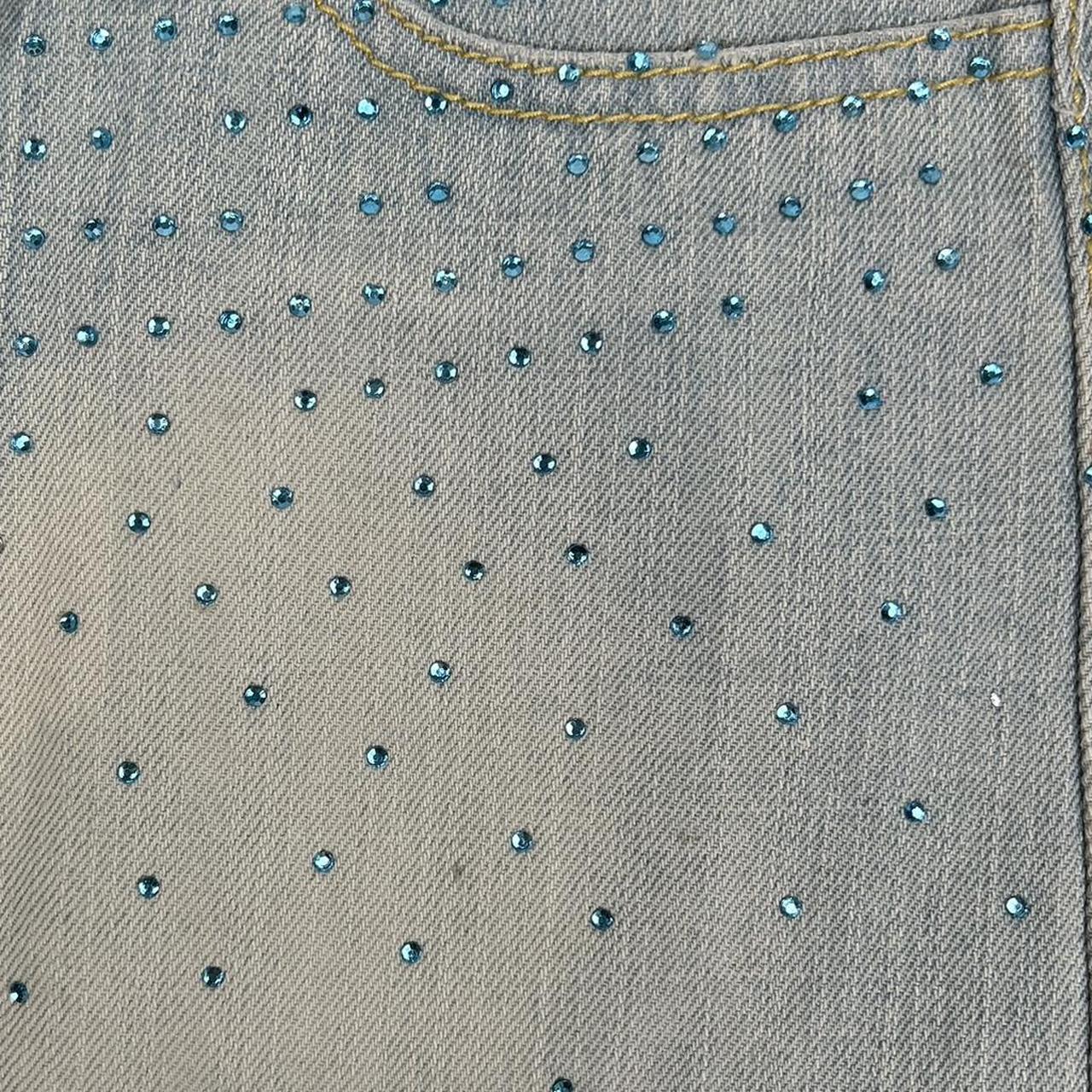 Vintage y2k style diamanté denim mini skirt