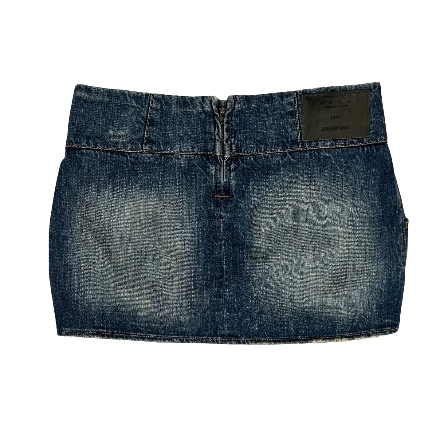 Vintage y2k style studded denim mini skirt