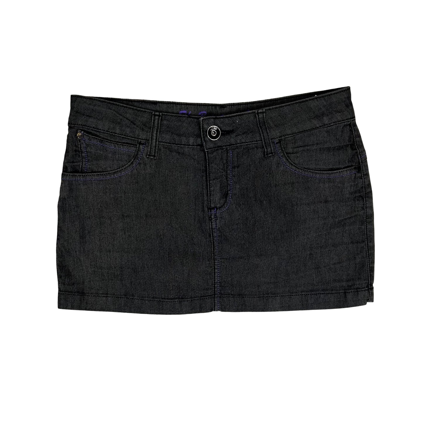 Vintage y2k style dark grey denim mini skirt