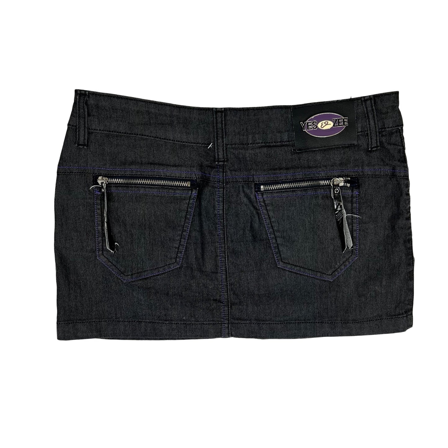 Vintage y2k style dark grey denim mini skirt