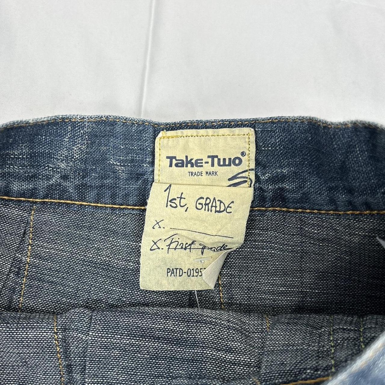 Vintage y2k style denim patchwork pleated mini skirt
