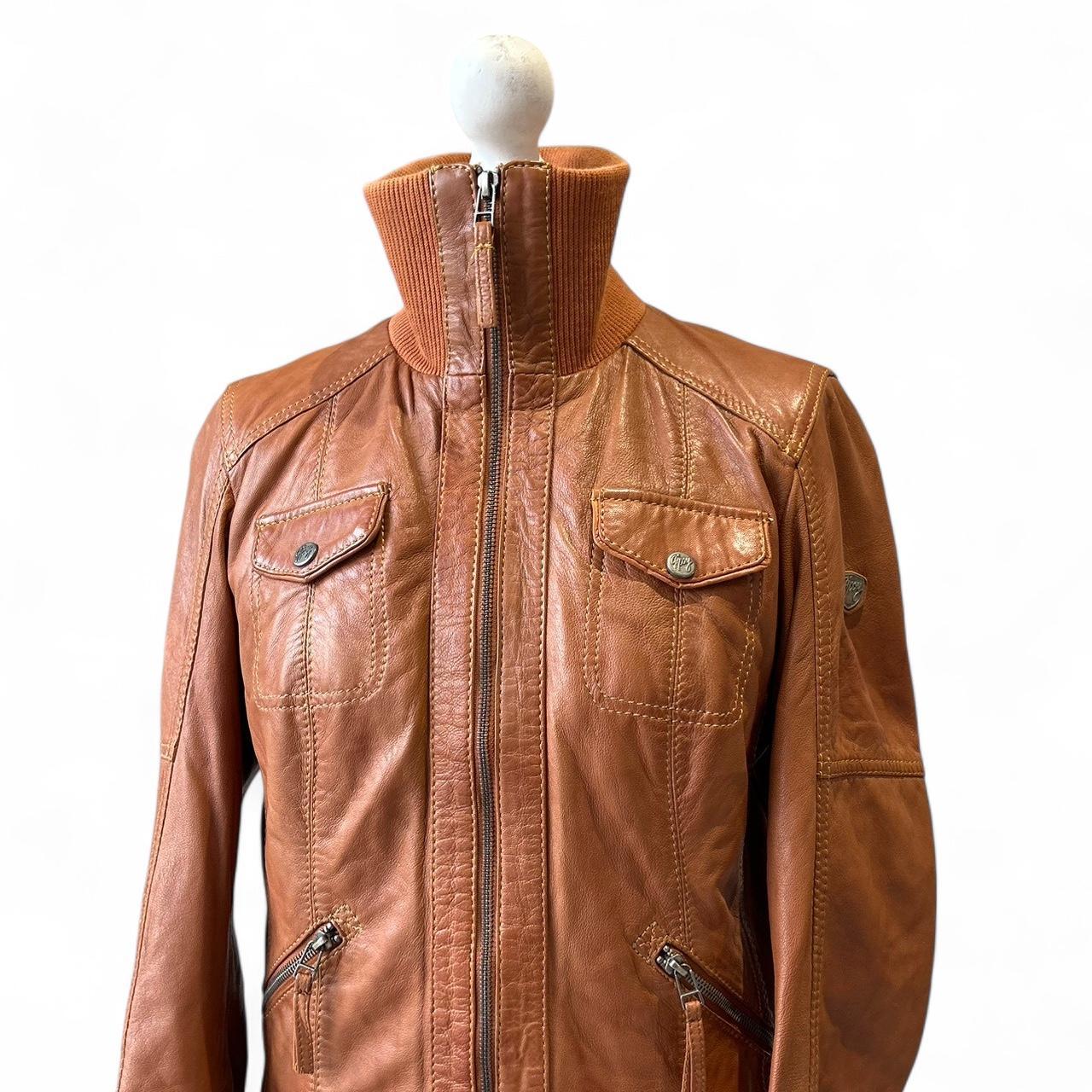 Vintage y2k style brown leather jacket 🤎