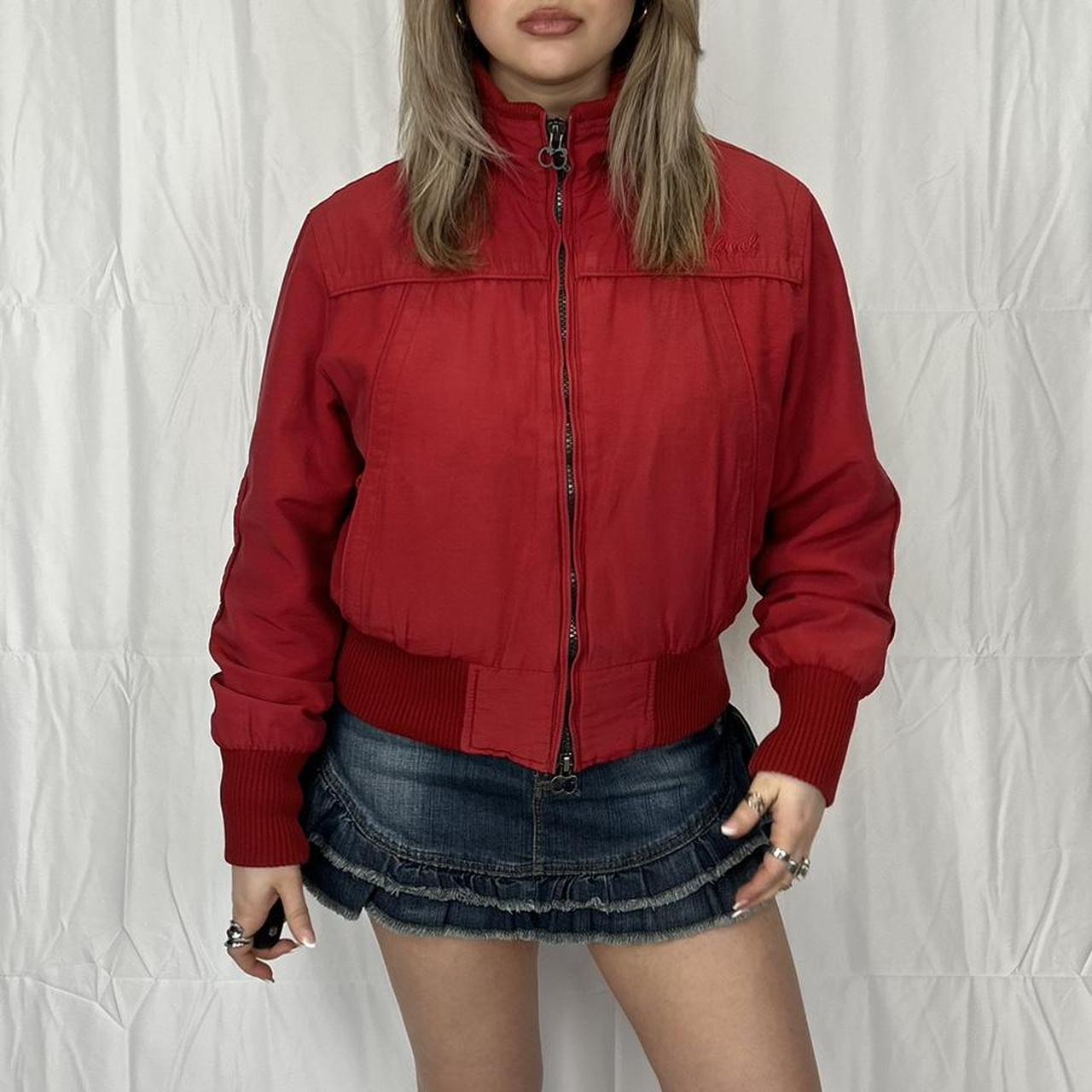 Vintage y2k style red zip up jacket