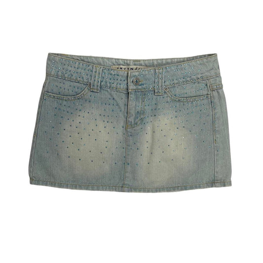 Vintage y2k style diamanté denim mini skirt