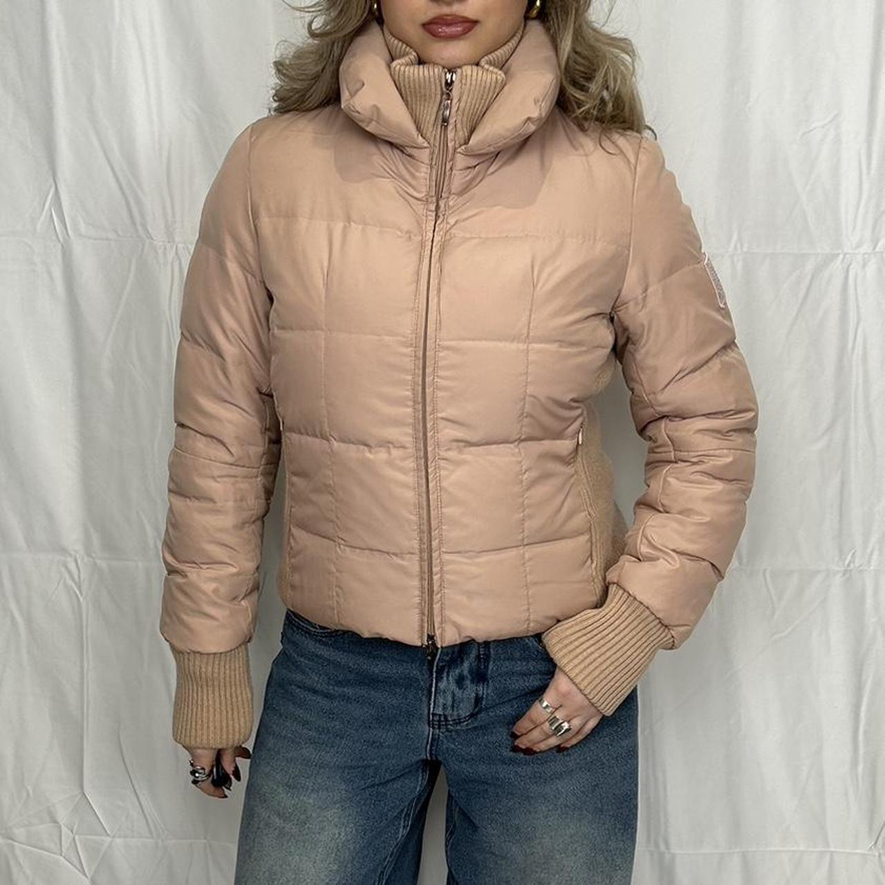 Vintage y2k style baby pink puffer jacket