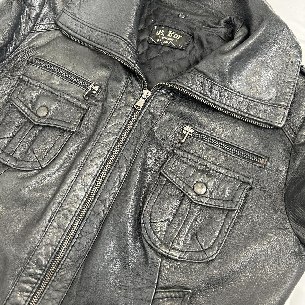 Vintage y2k style black leather jacket