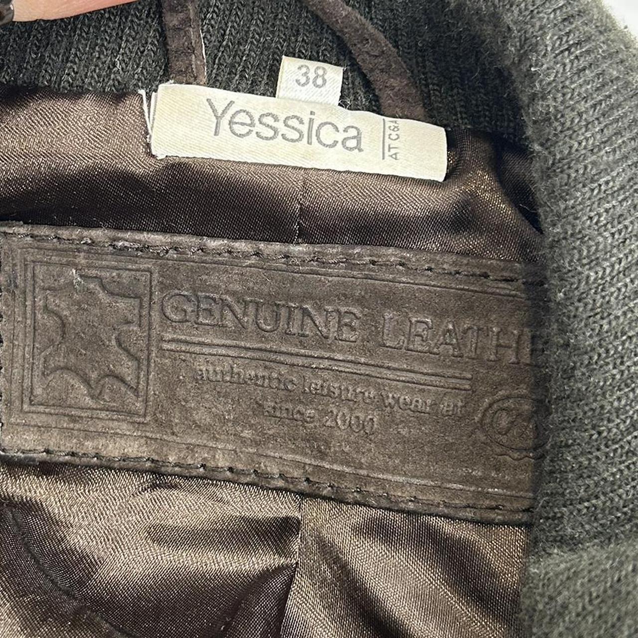 Vintage y2k style brown suede leather jacket