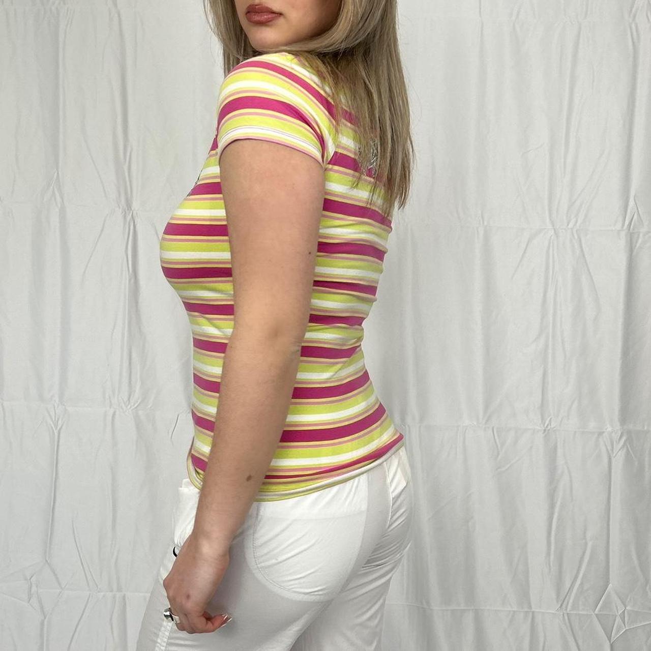 Vintage y2k style striped polo tee