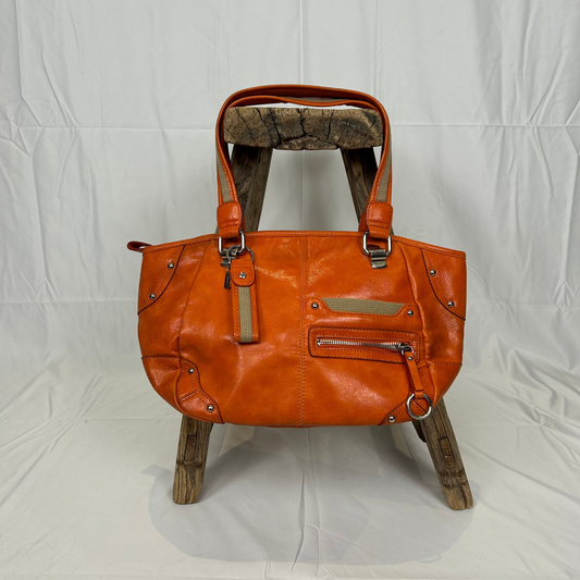 Vintage y2k style orange leather shoulder bag