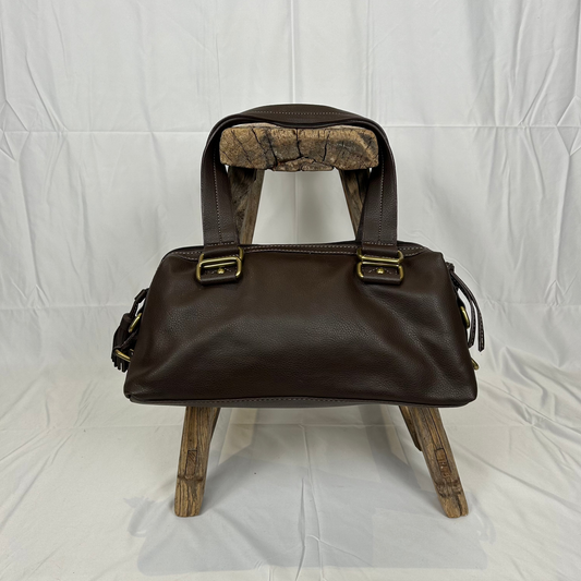 Vintage y2k style dark brown soft leather shoulder bag