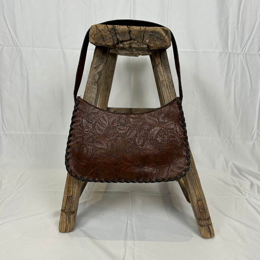Vintage y2k style brown embossed faux leather shoulder bag