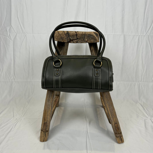 Vintage y2k style faux leather khaki shoulder bag