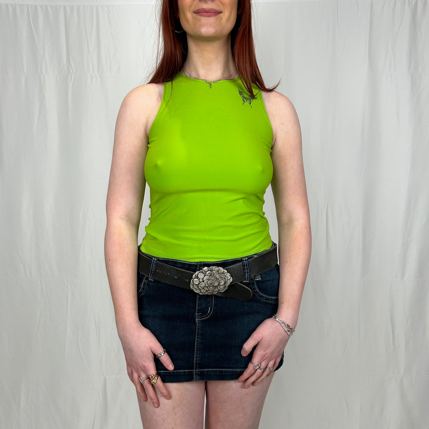 Vintage y2k style green tank top