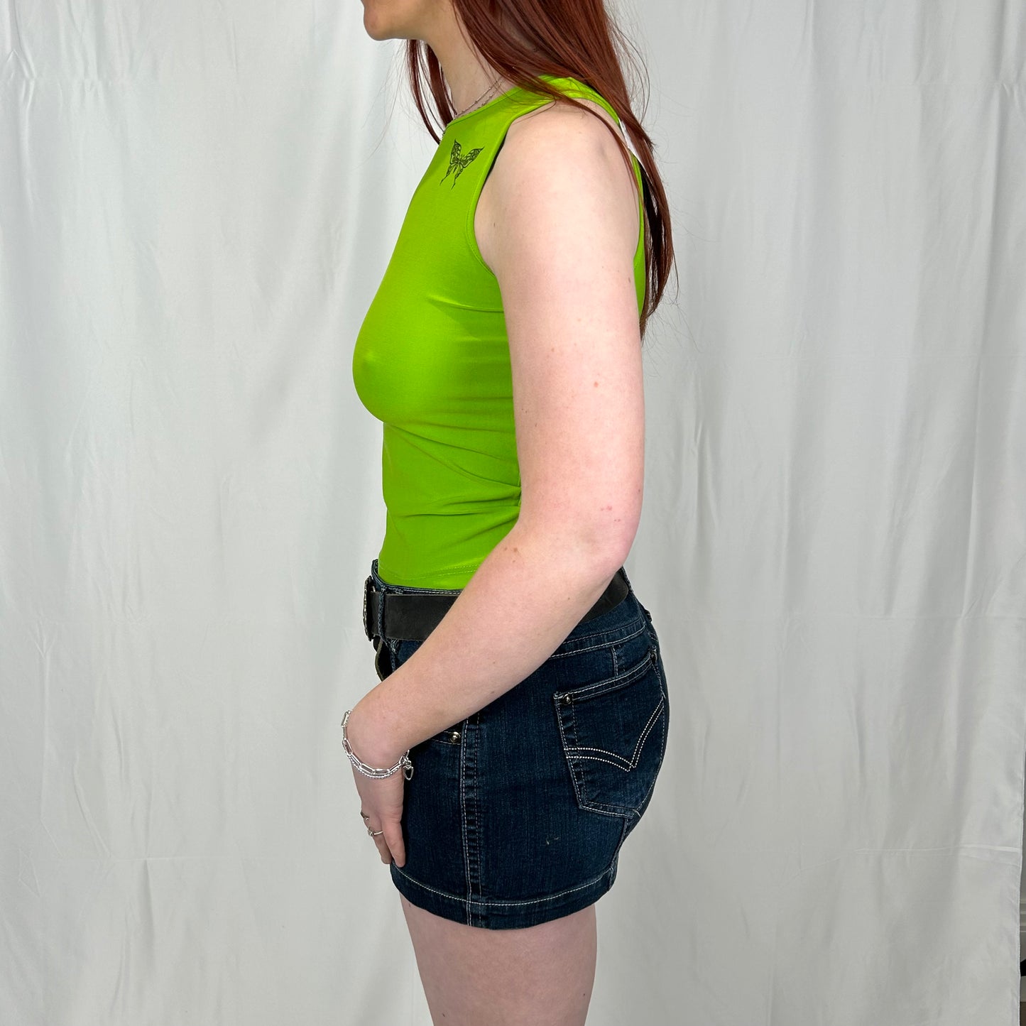 Vintage y2k style green tank top