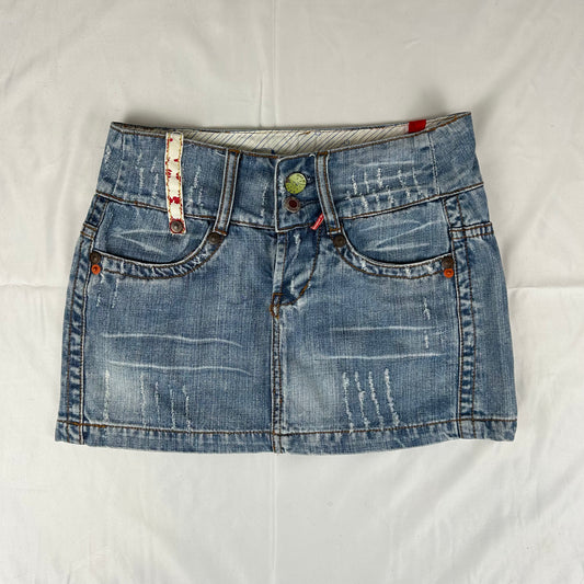Vintage y2k style denim mini skirt