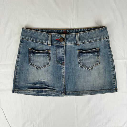 Vintage y2k style denim mini skirt