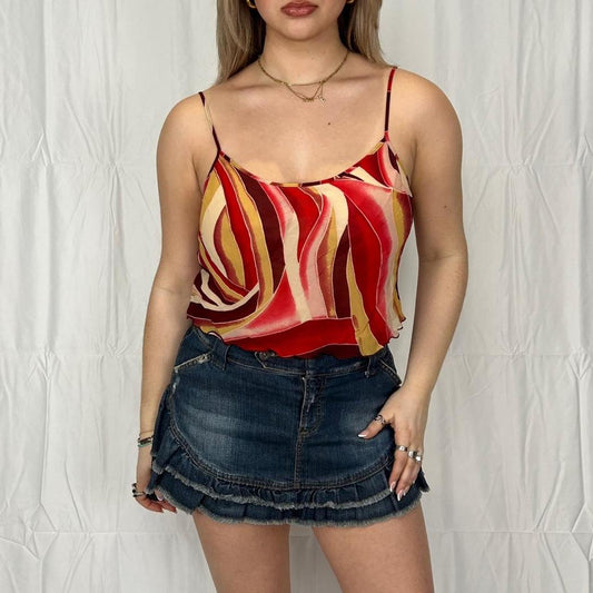 Vintage y2k style abstract print cami
