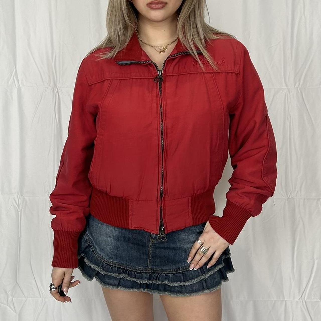 Vintage y2k style red zip up jacket