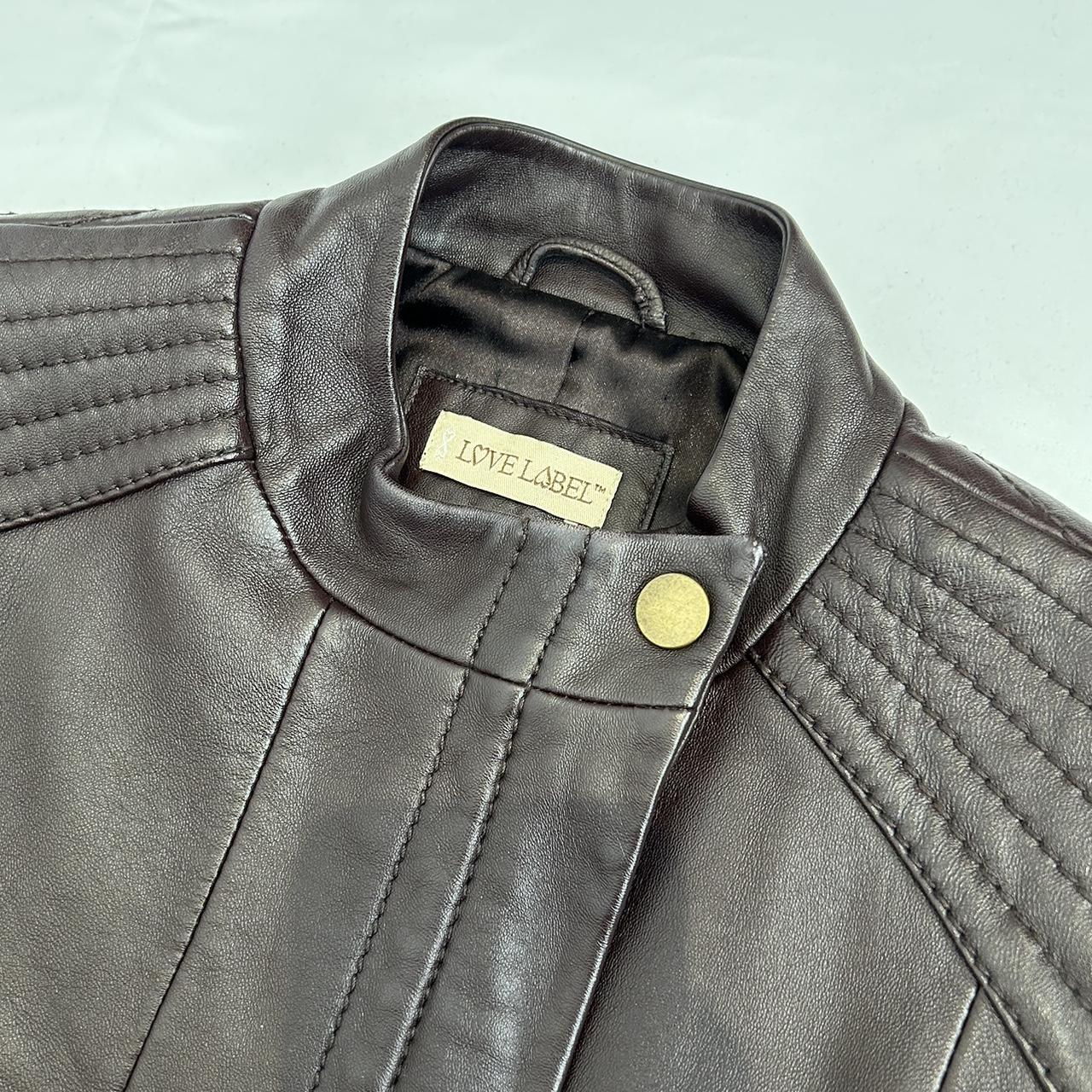 Vintage y2k style brown leather jacket 🤎