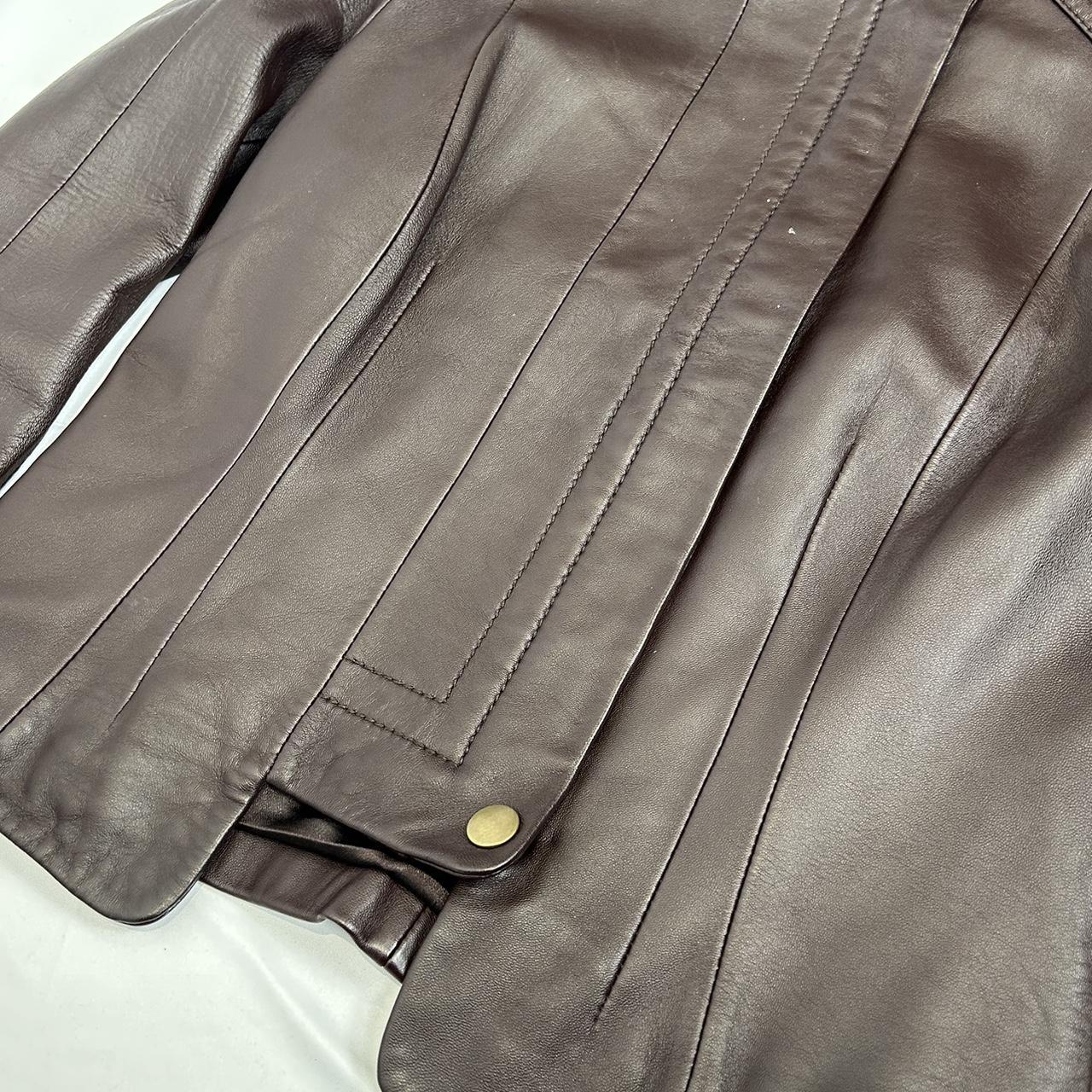 Vintage y2k style brown leather jacket 🤎