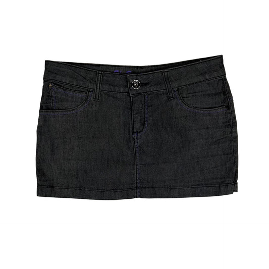 Vintage y2k style dark grey denim mini skirt