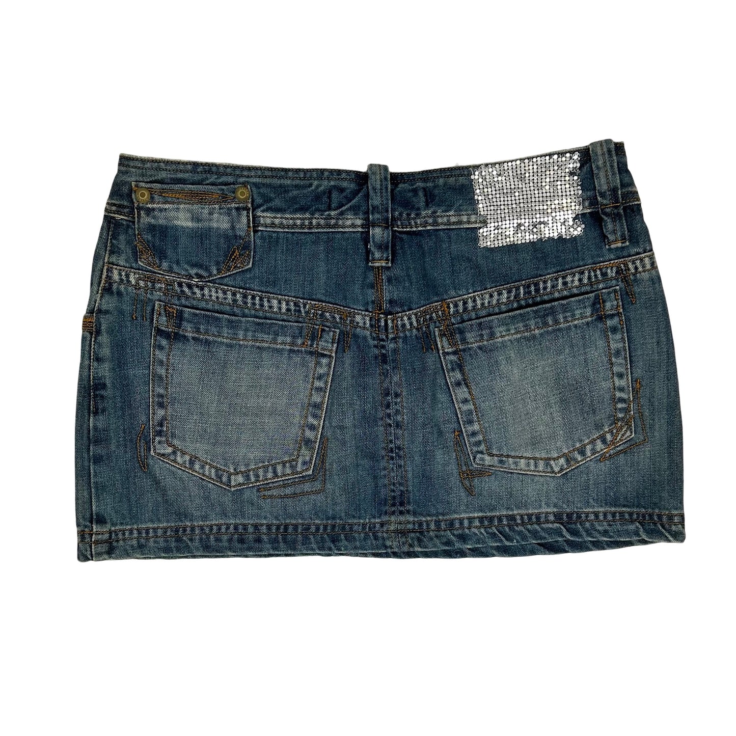 Vintage y2k style denim mini skirt